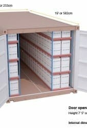 “Drive-up container storage by Storing.com near Carlton village in rural Bedfordshire”