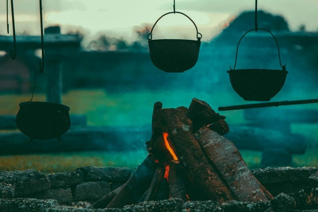 Camping trip bonfire