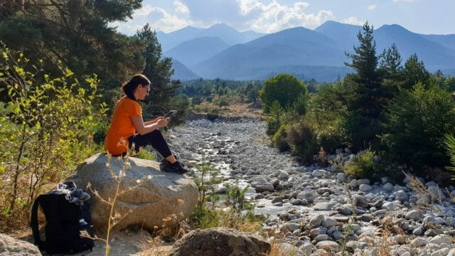 remote working in the outdoors