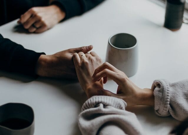 couple holding hands