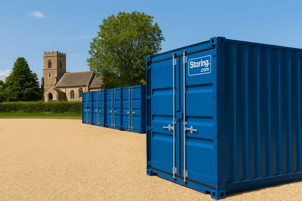 “Drive-up self storage containers from Storing.com near Irchester in rural Bedfordshire”