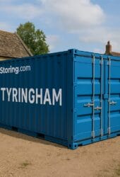 Storing.com self storage container near Tyringham village in a rural Bedfordshire facility